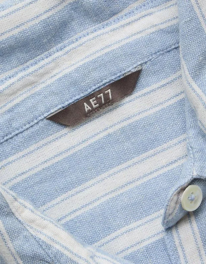 AE77 Boxy Linen-Blend Button-Up Shirt
