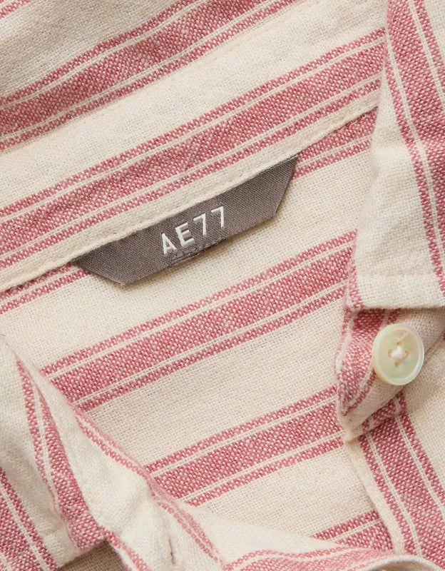 AE77 Boxy Linen-Blend Button-Up Shirt