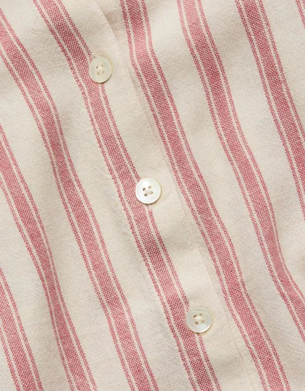 AE77 Boxy Linen-Blend Button-Up Shirt