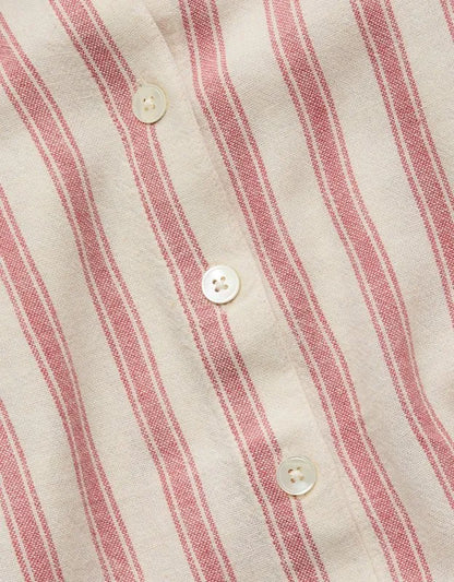 AE77 Boxy Linen-Blend Button-Up Shirt