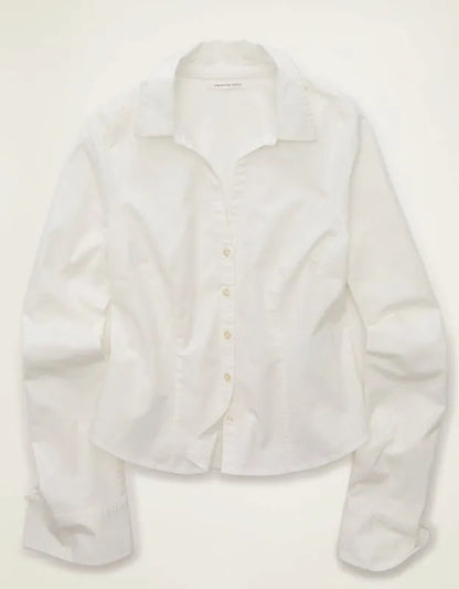 AE Fitted Poplin Button-Up Shirt