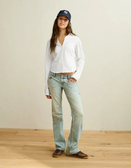 AE Fitted Poplin Button-Up Shirt