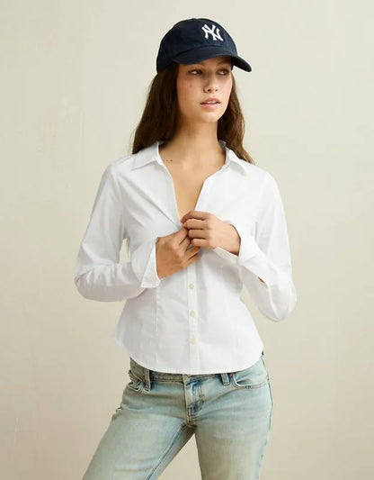 AE Fitted Poplin Button-Up Shirt