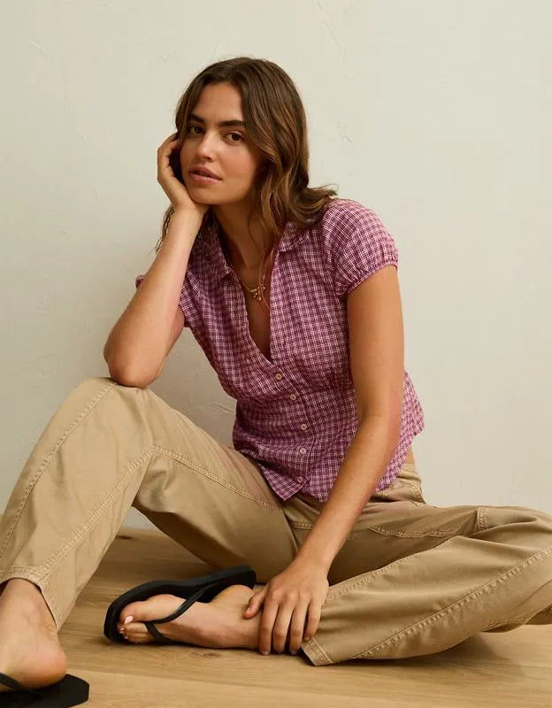 AE Short-Sleeve Button-Up Shirt