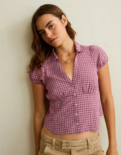 AE Short-Sleeve Button-Up Shirt