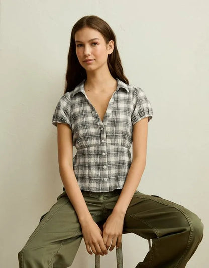 AE Short-Sleeve Button-Up Shirt