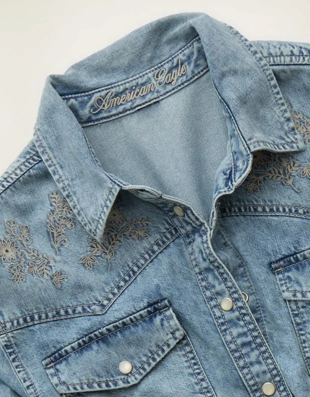 AE Throwback Denim Button-Up Shirt
