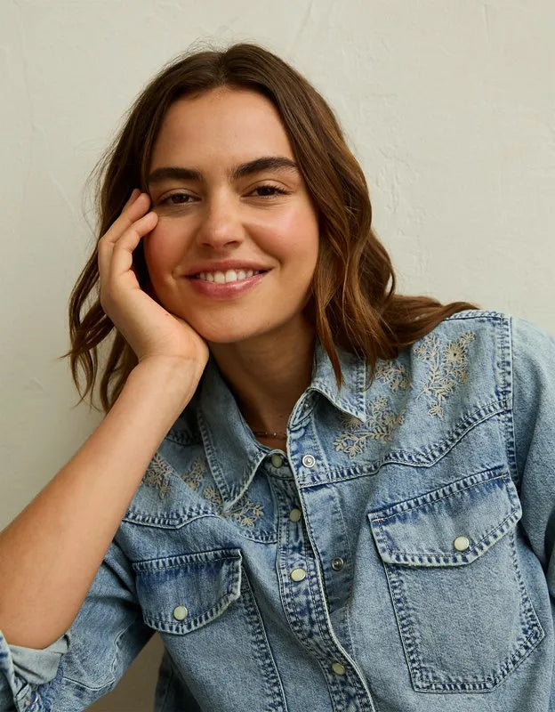 AE Throwback Denim Button-Up Shirt