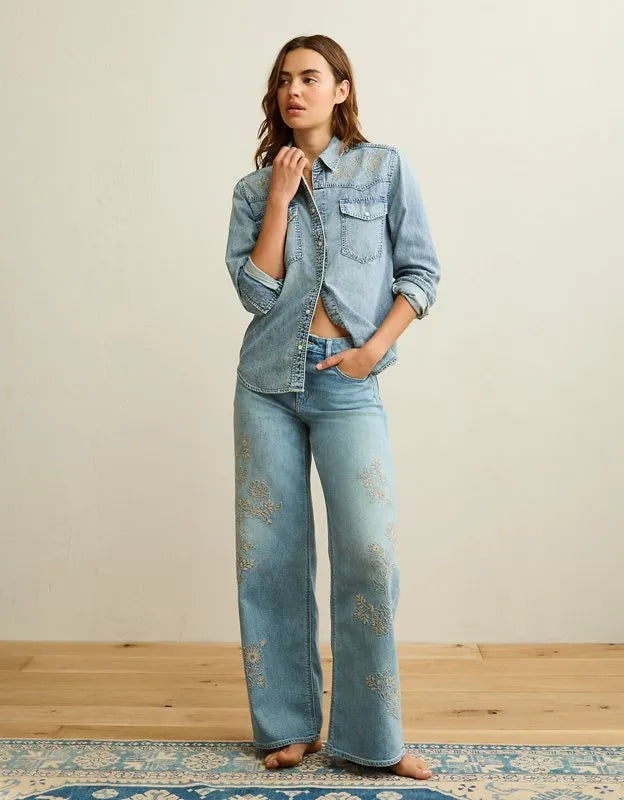 AE Throwback Denim Button-Up Shirt