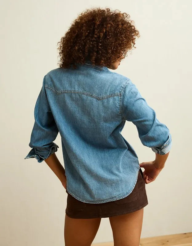 AE Throwback Denim Button-Up Shirt