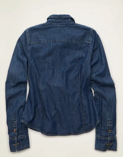 AE Fitted Denim Button-Up Shirt