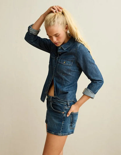 AE Fitted Denim Button-Up Shirt