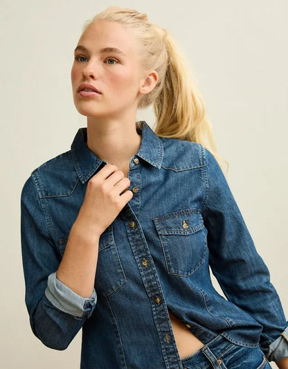 AE Fitted Denim Button-Up Shirt