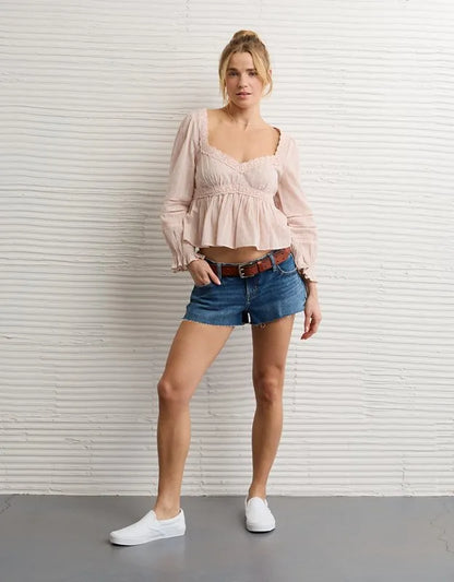 AE Long-Sleeve Babydoll Blouse