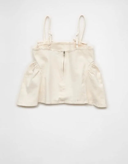 AE Denim Bow Strap Tank Top