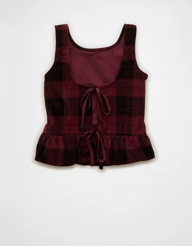 AE Back Bow Peplum Tank Top
