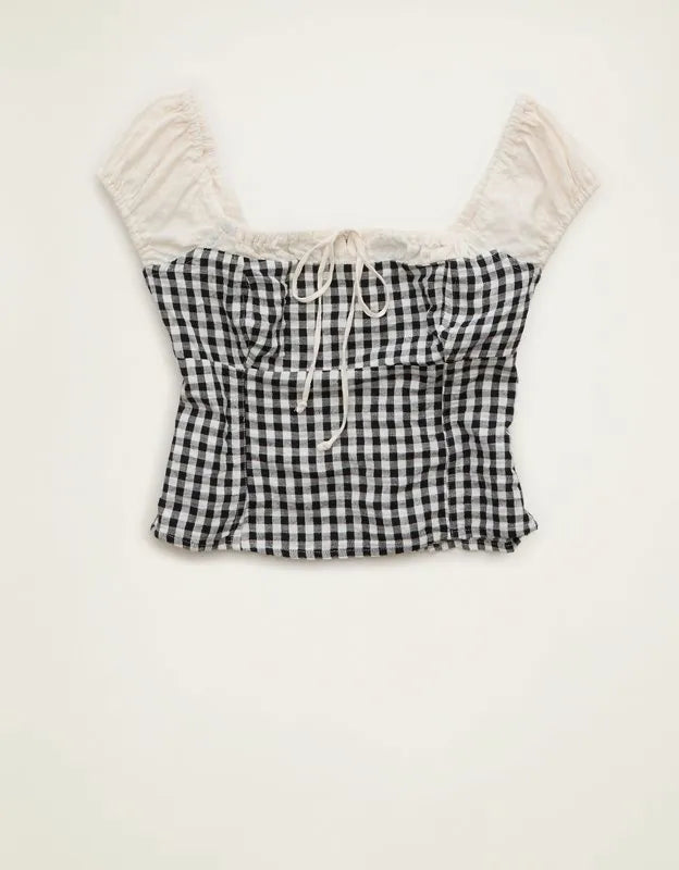 AE Square-Neck Cap-Sleeve Top