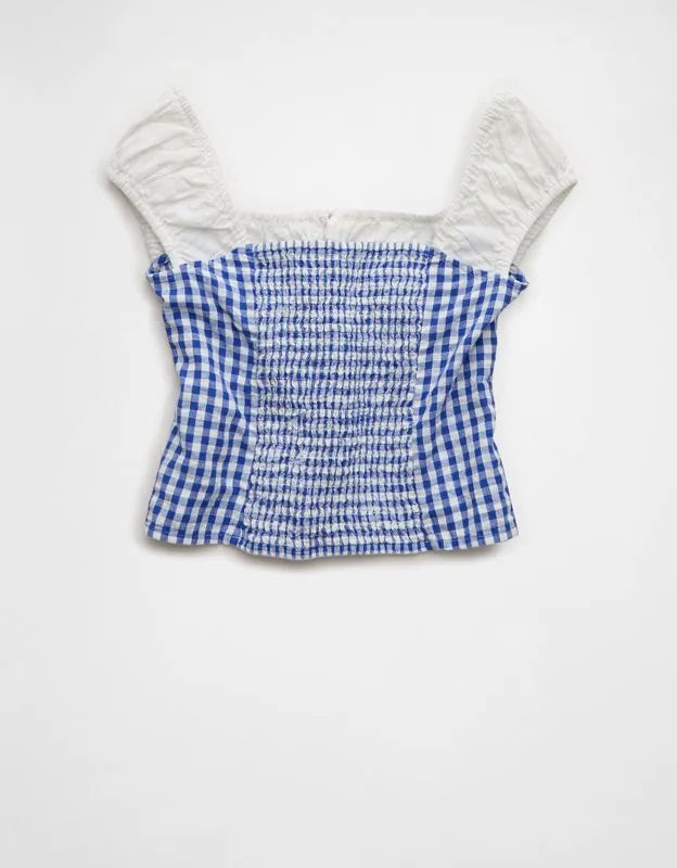 AE Square-Neck Cap-Sleeve Top