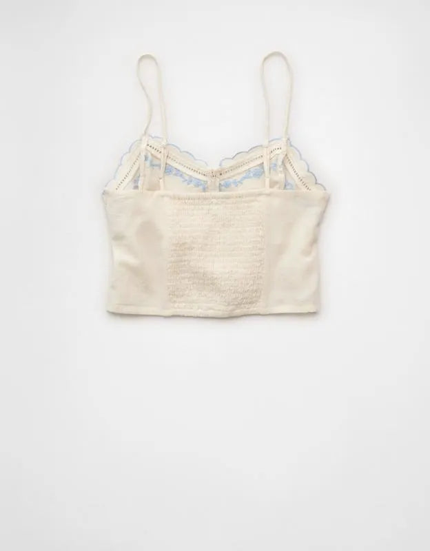 AE Embroidered Scalloped-Hem Cami