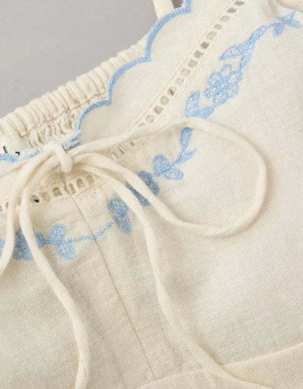 AE Embroidered Scalloped-Hem Cami