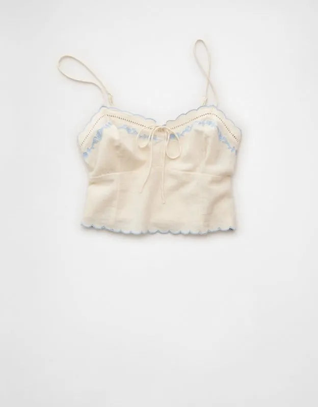 AE Embroidered Scalloped-Hem Cami