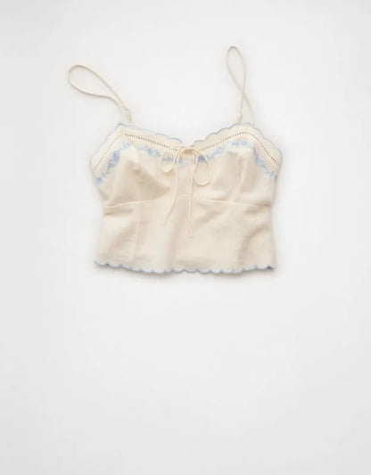 AE Embroidered Scalloped-Hem Cami