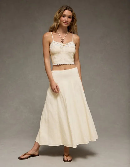 AE Embroidered Scalloped-Hem Cami