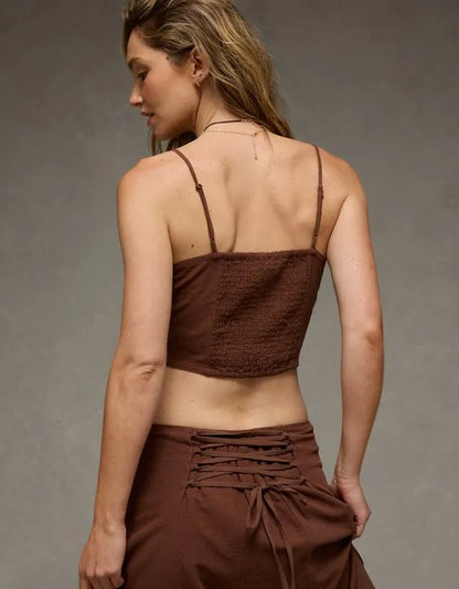 AE Embroidered Scalloped-Hem Cami