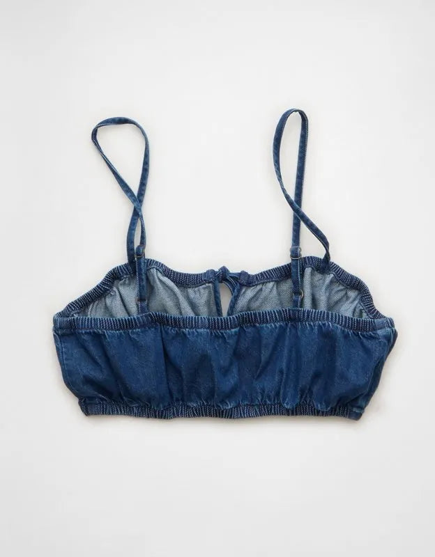 AE Denim Tie-Front Bra Top