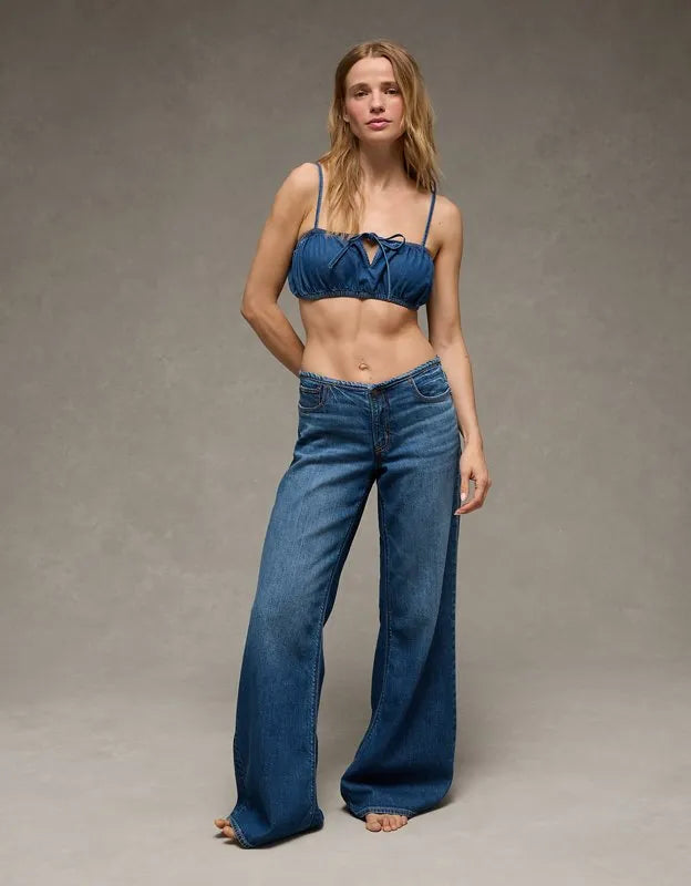 AE Denim Tie-Front Bra Top