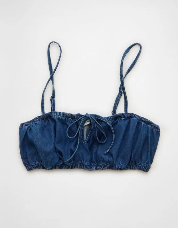 AE Denim Tie-Front Bra Top