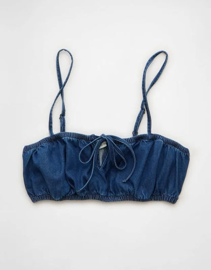 AE Denim Tie-Front Bra Top