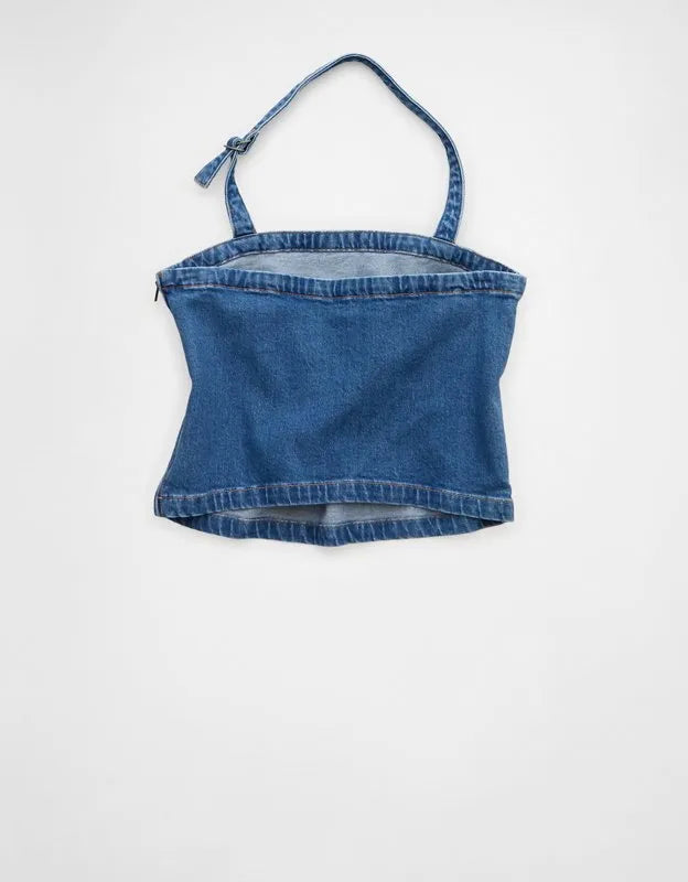AE Denim Halter Top