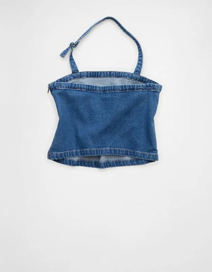 AE Denim Halter Top
