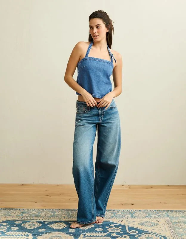 AE Denim Halter Top