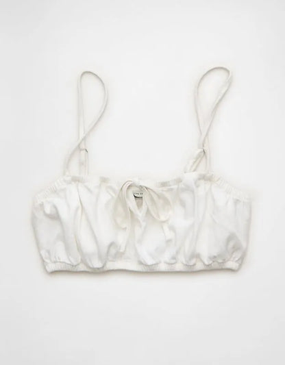 AE Denim Tie-Front Bra Top