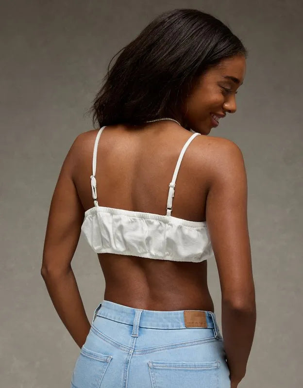 AE Denim Tie-Front Bra Top