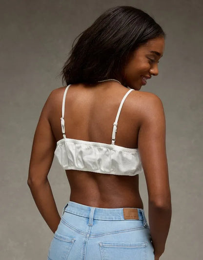 AE Denim Tie-Front Bra Top