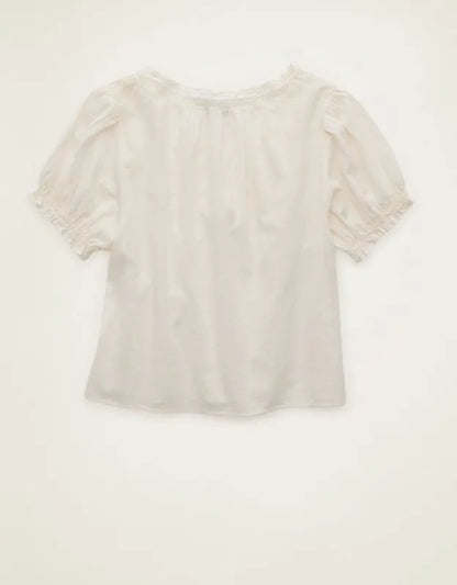 AE Front Tie Lace Inset Top