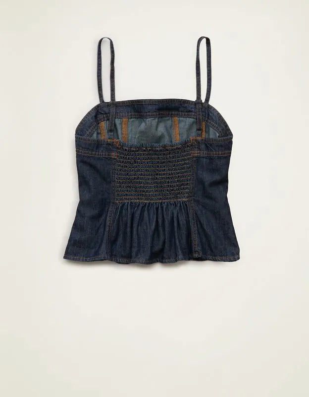AE Denim Straight Neck Cami Top