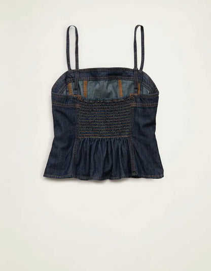 AE Denim Straight Neck Cami Top
