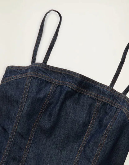 AE Denim Straight Neck Cami Top