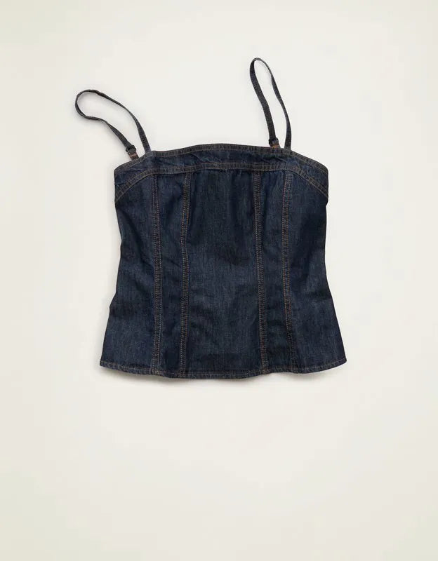 AE Denim Straight Neck Cami Top