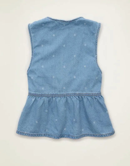 AE Denim Peplum Vest