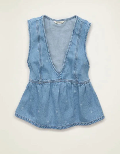 AE Denim Peplum Vest