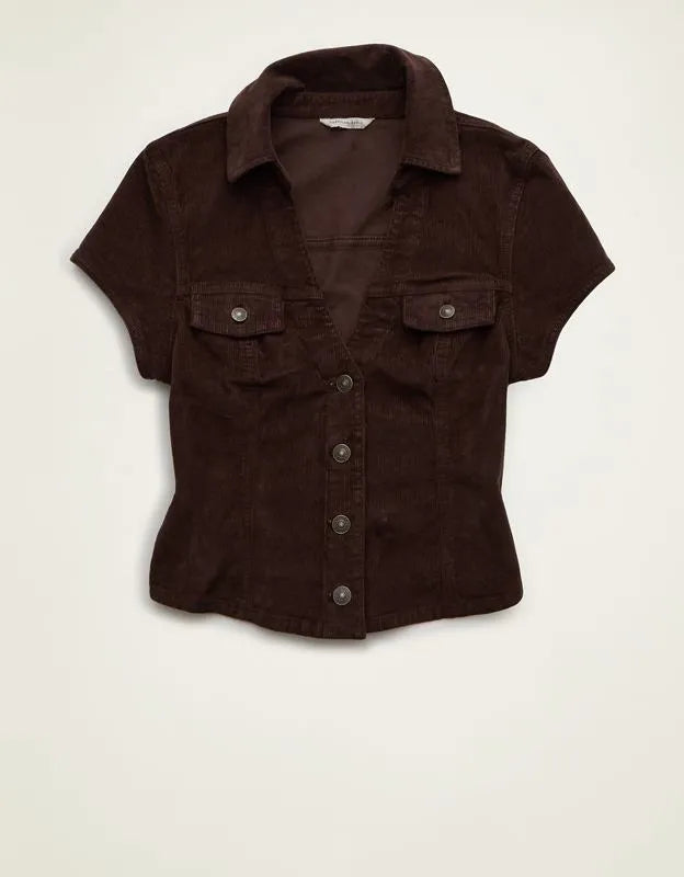 AE Corduroy Short Sleeve Top