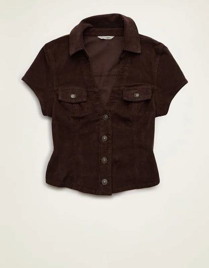 AE Corduroy Short Sleeve Top
