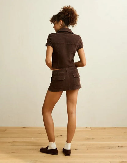 AE Corduroy Short Sleeve Top