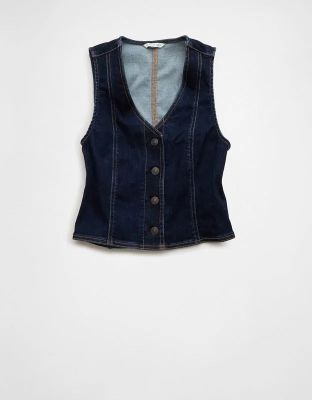 AE Button-Up Denim Vest