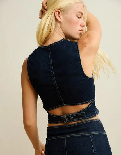 AE Button-Up Denim Vest
